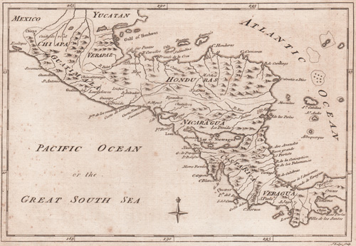 A Map of a part of Mexico, comprehending the District or Audience of Guatimala1778